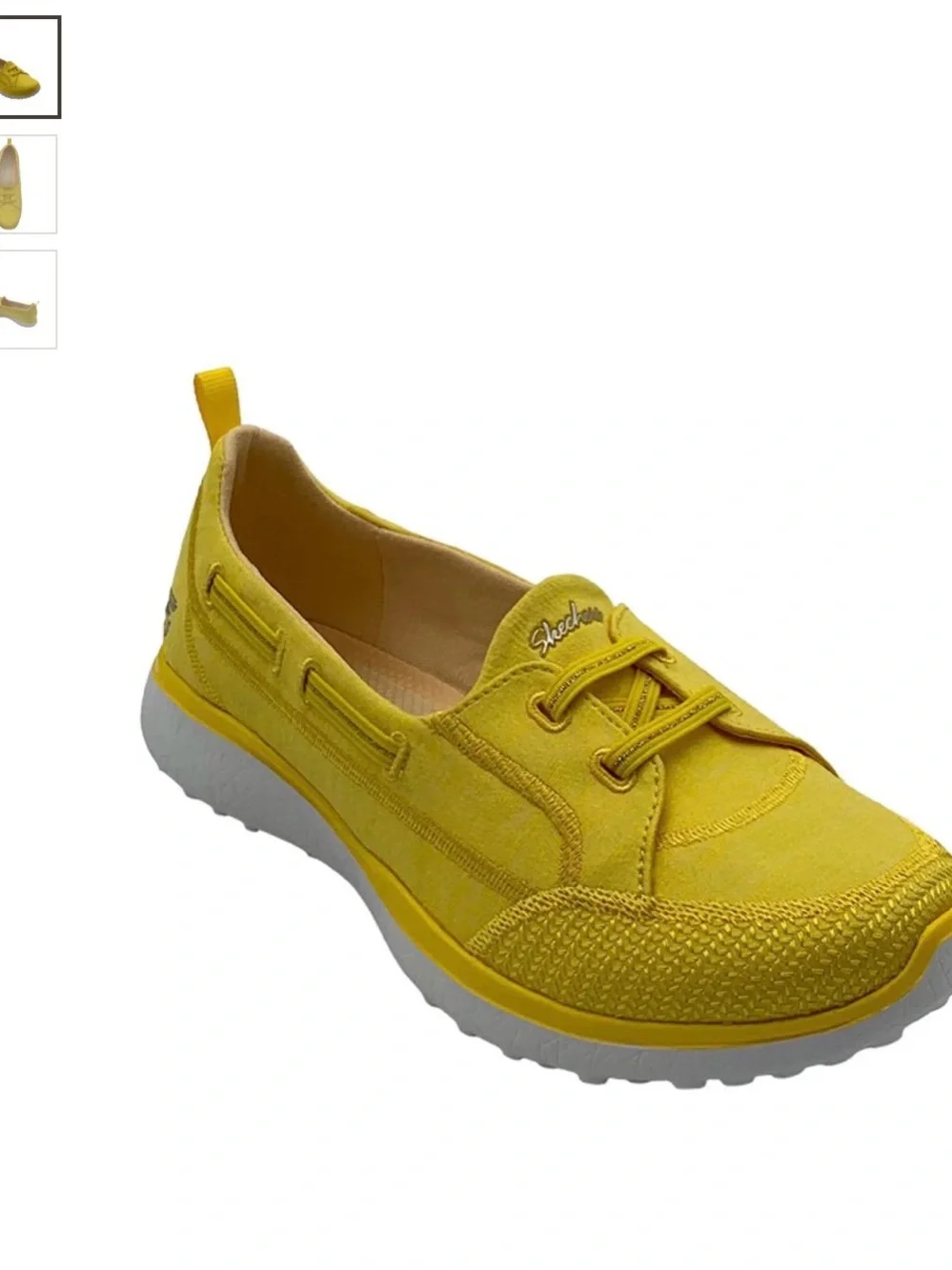 Skechers Microburst Bungee Slip-On Shoes Neon Yellow